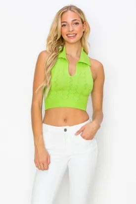 Concert Front Row V Collar Crop Top