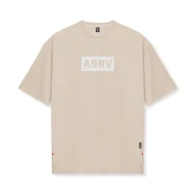 0822. AeroSilver® Oversized Tee - Beige "Box Logo"