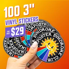 100 3" Custom Vinyl Stickers