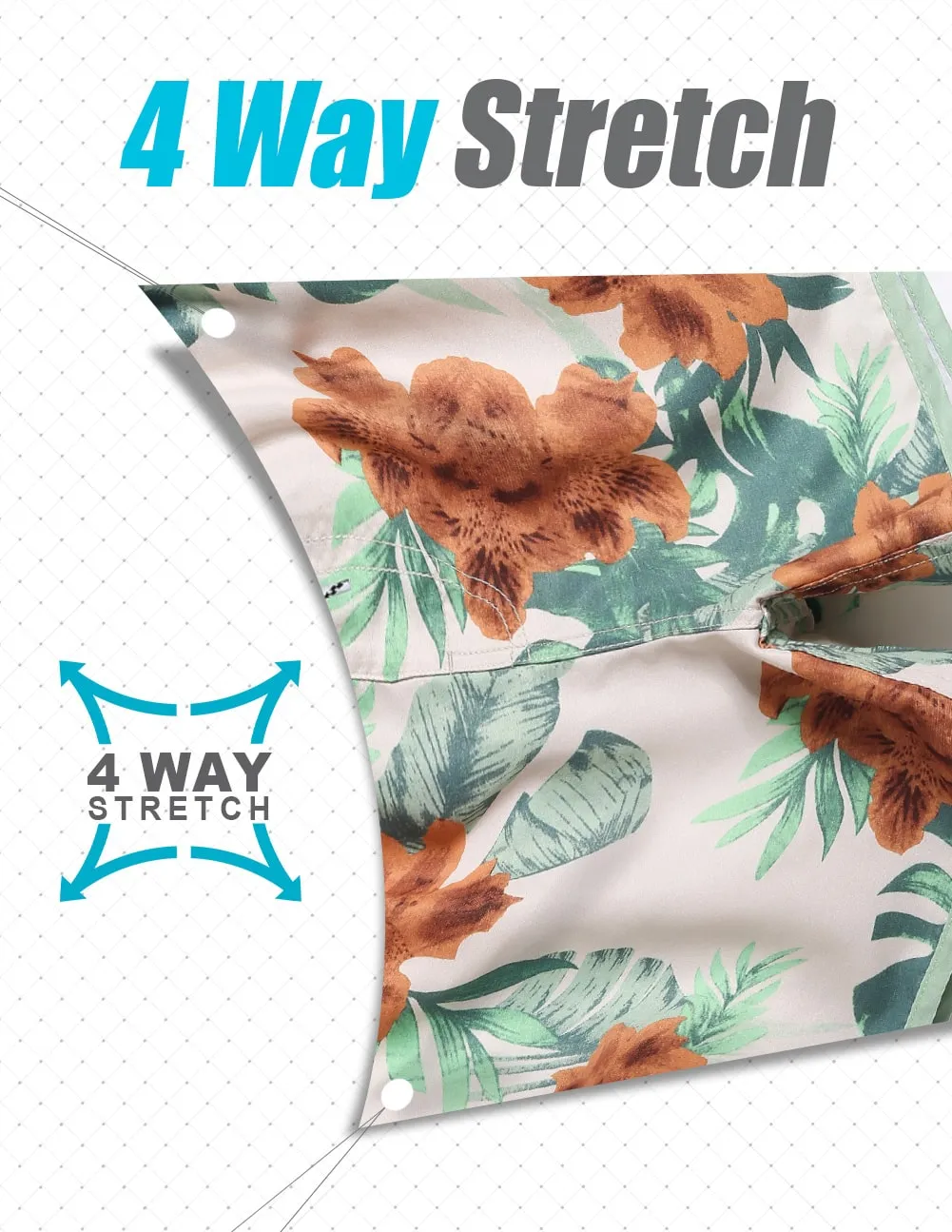 4.5 Inch Inseam Vintage Light Green Floral Swim Trunks