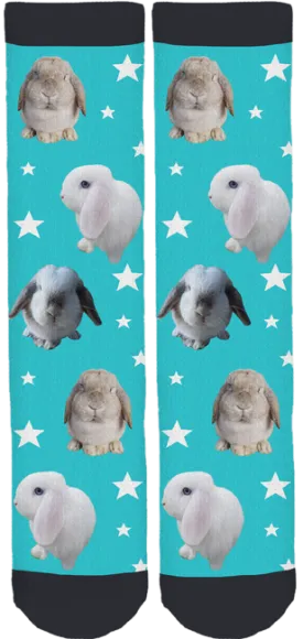 A Happy Herd of Hares Bunny Socks