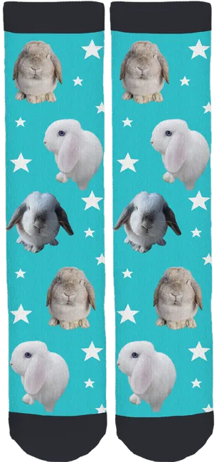 A Happy Herd of Hares Bunny Socks