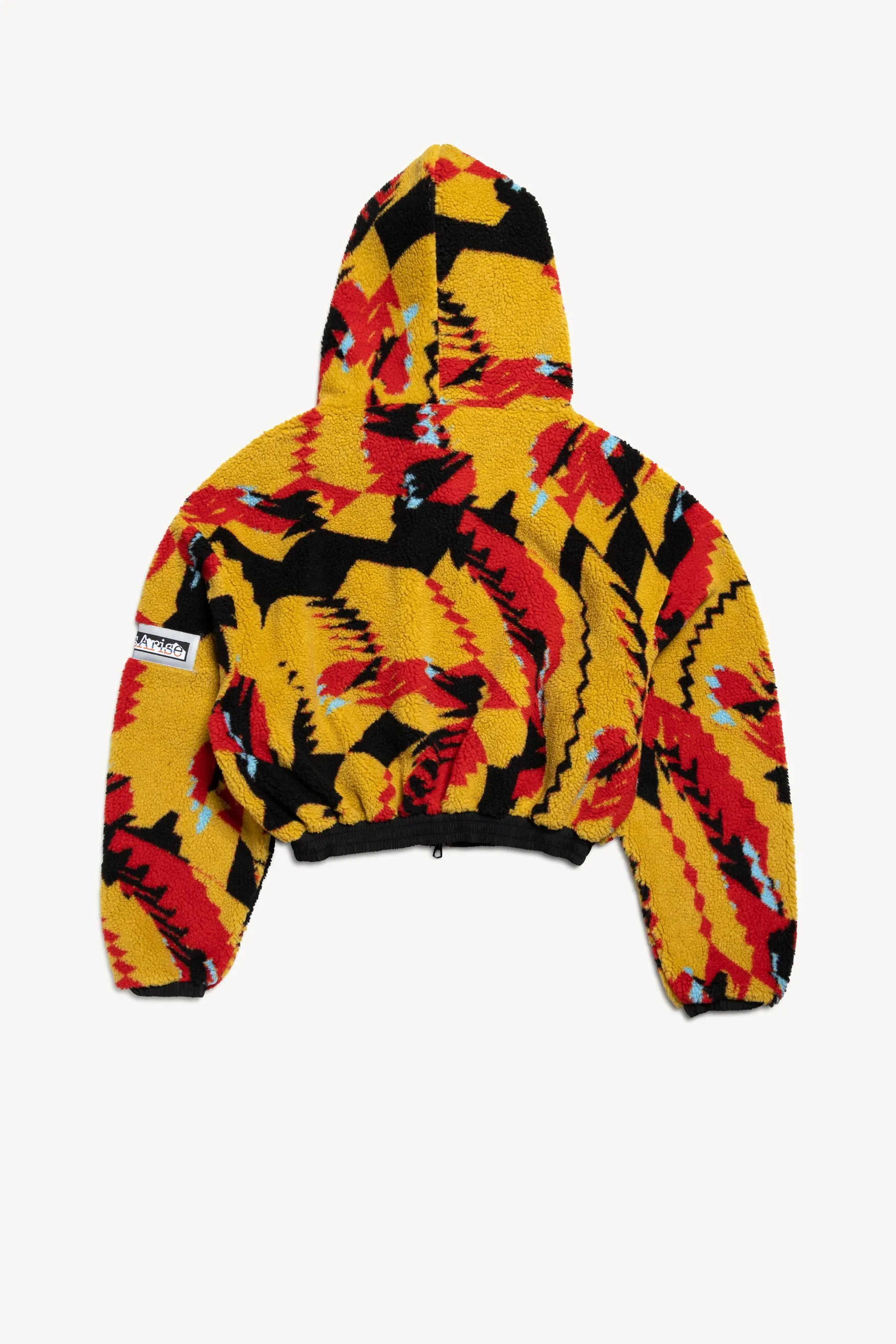 Abstract Cropped Fleece Hoodie