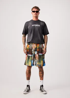 AFENDS Mens Boulevard - Baggy Shorts - Multi