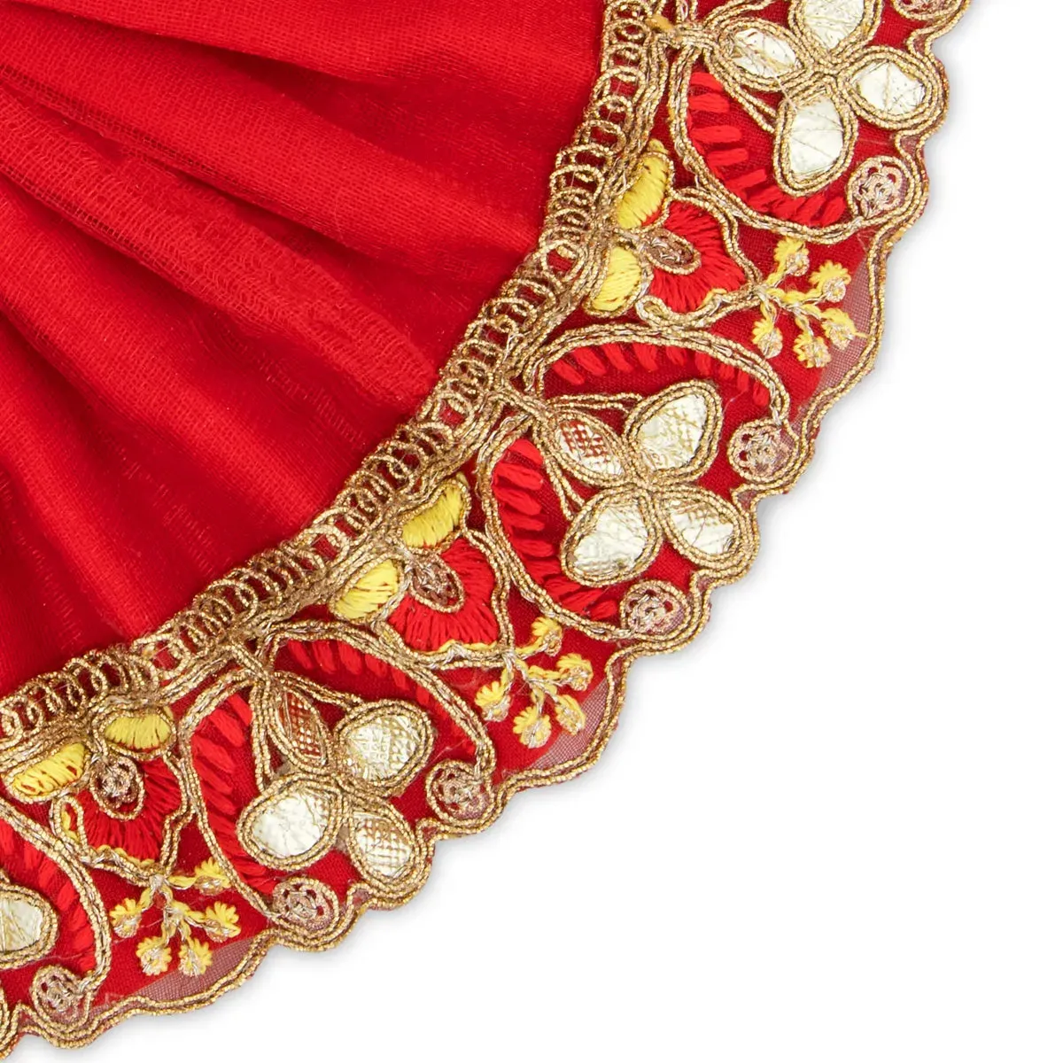 Amman Pavadai - 4 x 9 Inches | Mata Dress/ Devi Vastra/ Golden Border Mata Poshak for Deity/ Assorted Colour