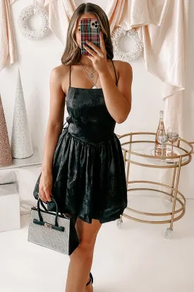 An Occasion To Remember Bubbled Hem Mini Dress (Black)