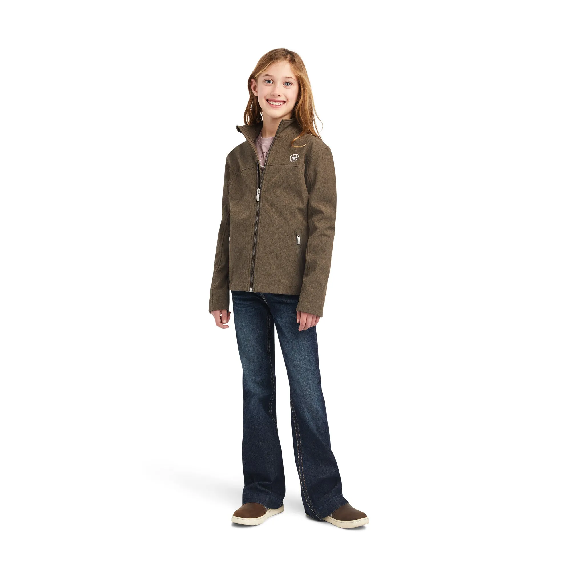 Ariat Girl's New Team Banyan Bark Heather Softshell Jacket 10041275