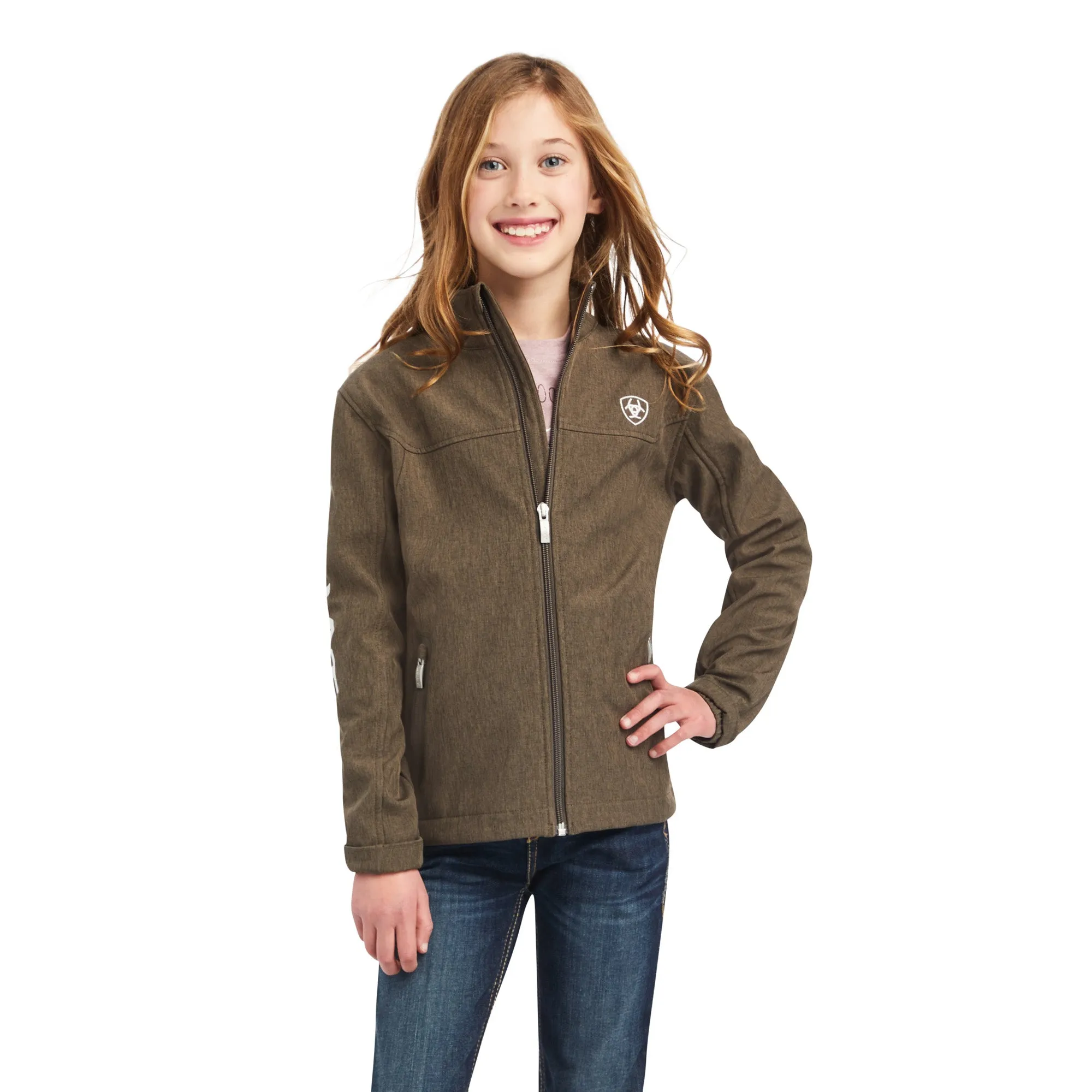 Ariat Girl's New Team Banyan Bark Heather Softshell Jacket 10041275