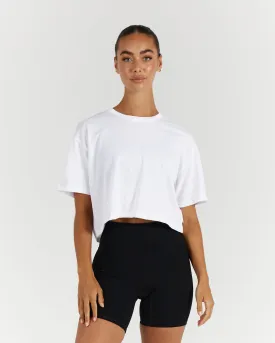 BASE CROP TEE - WHITE