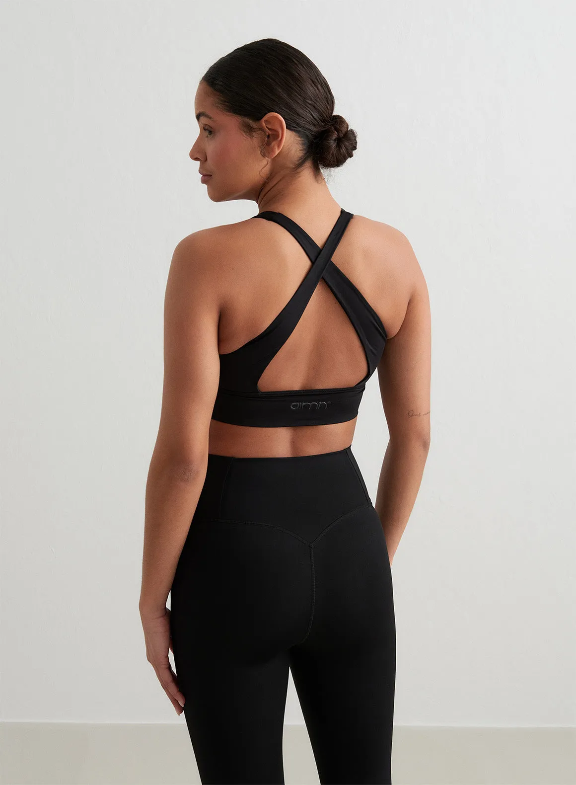 Black Sculpting Crossed Back Bra