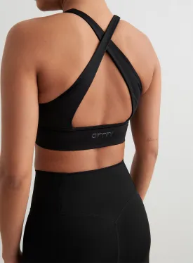 Black Sculpting Crossed Back Bra