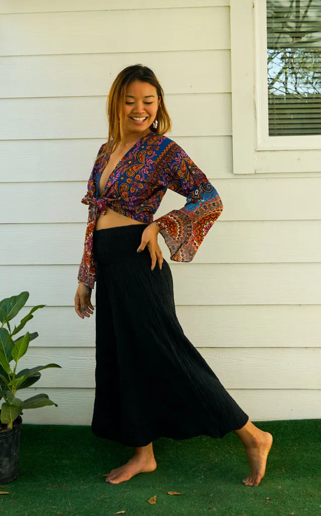 Bohemian Blue Mandala Wrap Top