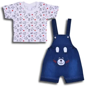 Boys T-shirt and Denim Dungaree set