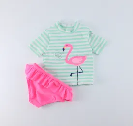 CARTERS FLAMINGO SWIMWEAR 6M EUC