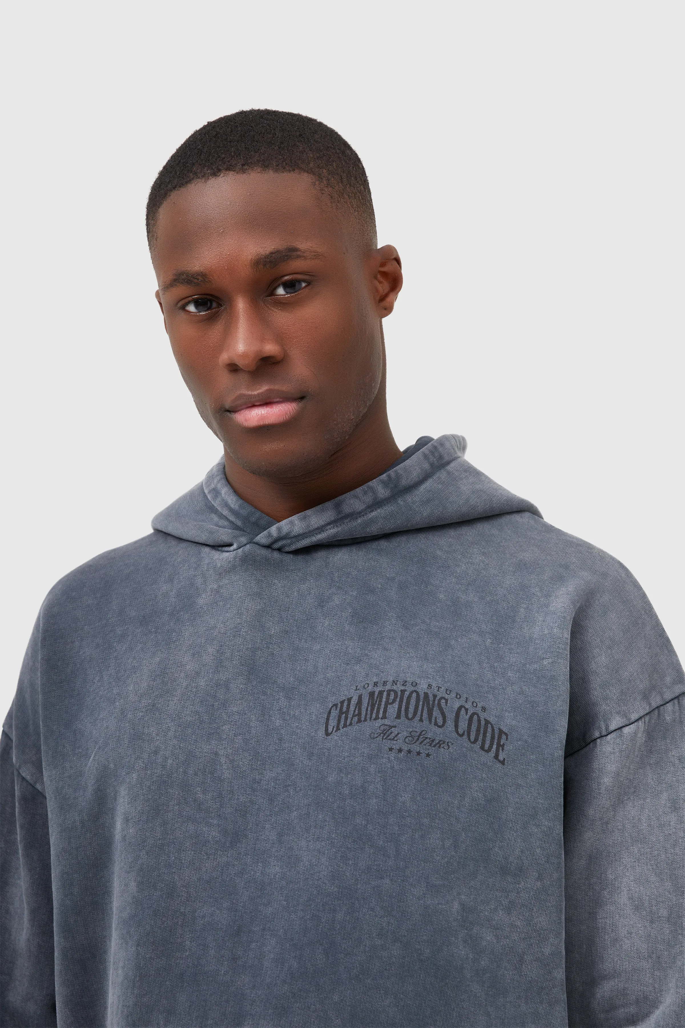 CHAMPIONS CODE HOOD - ACID CHARCOAL