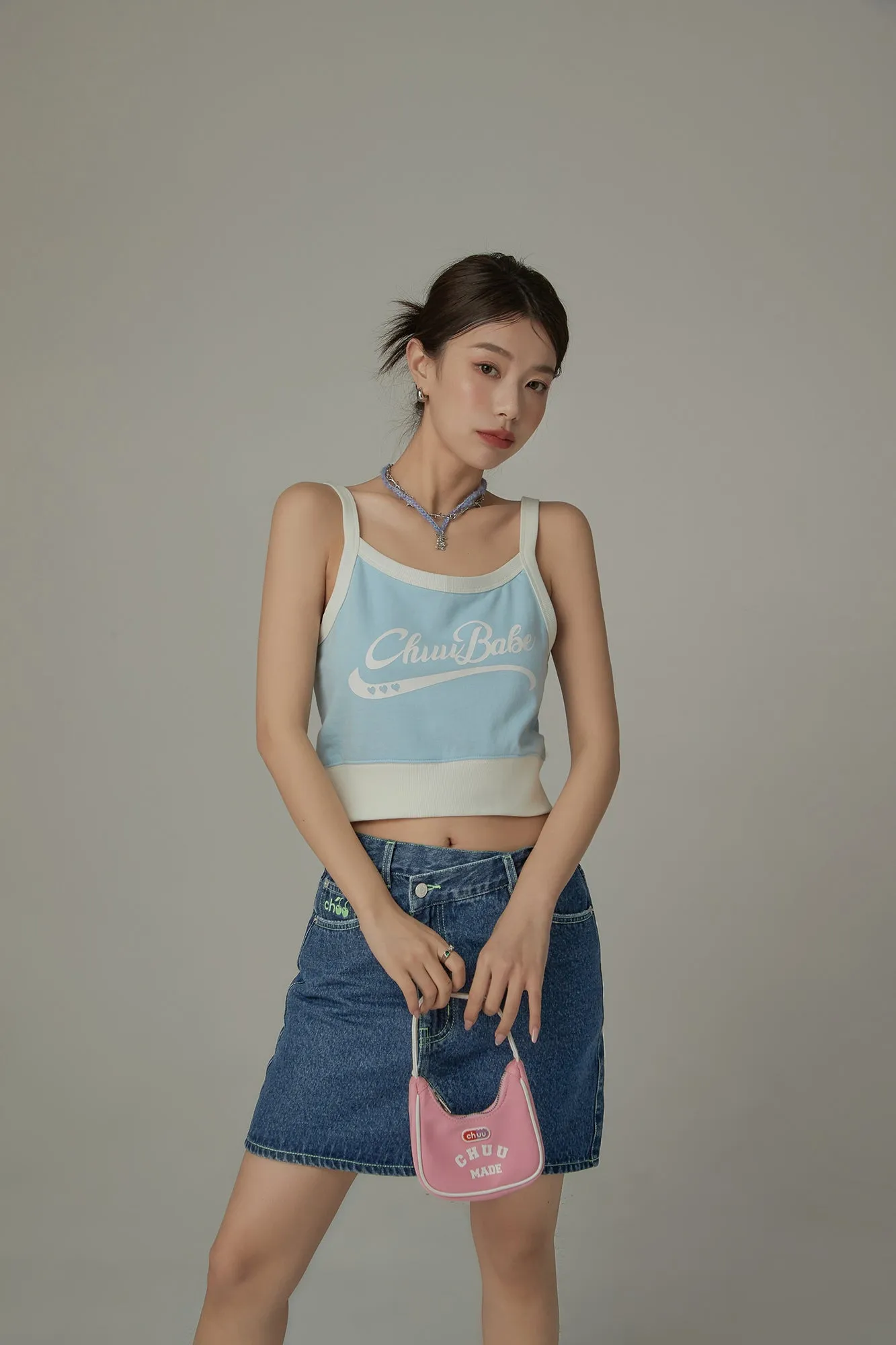 Chuu Babe Color Blocked Bustier Crop Top