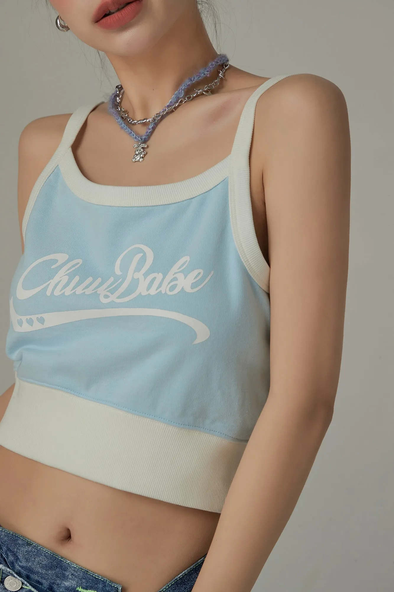 Chuu Babe Color Blocked Bustier Crop Top