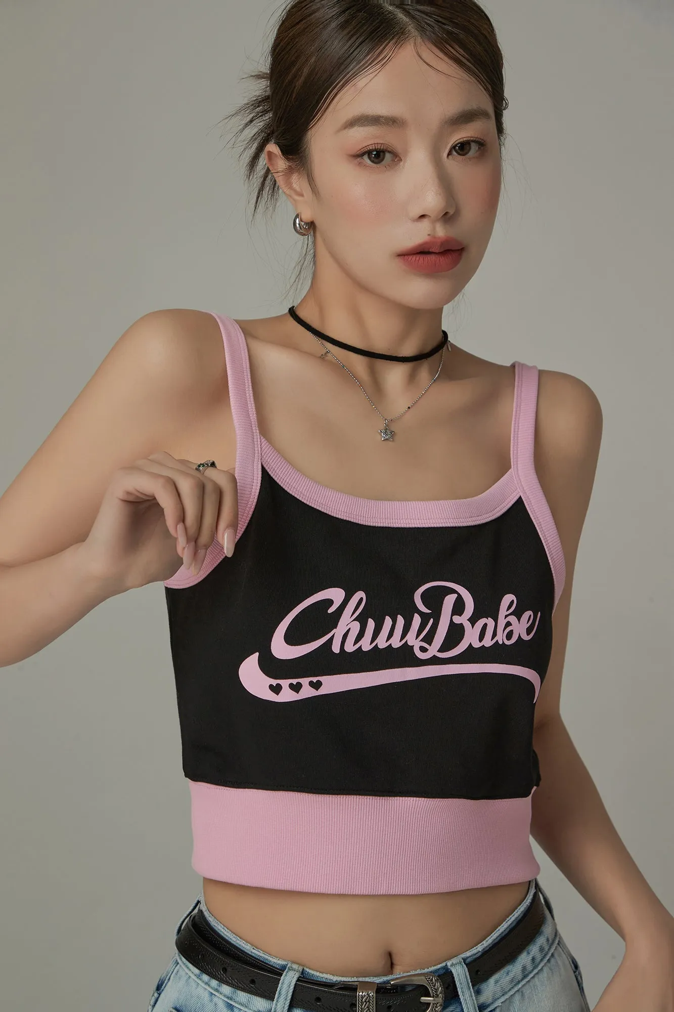 Chuu Babe Color Blocked Bustier Crop Top