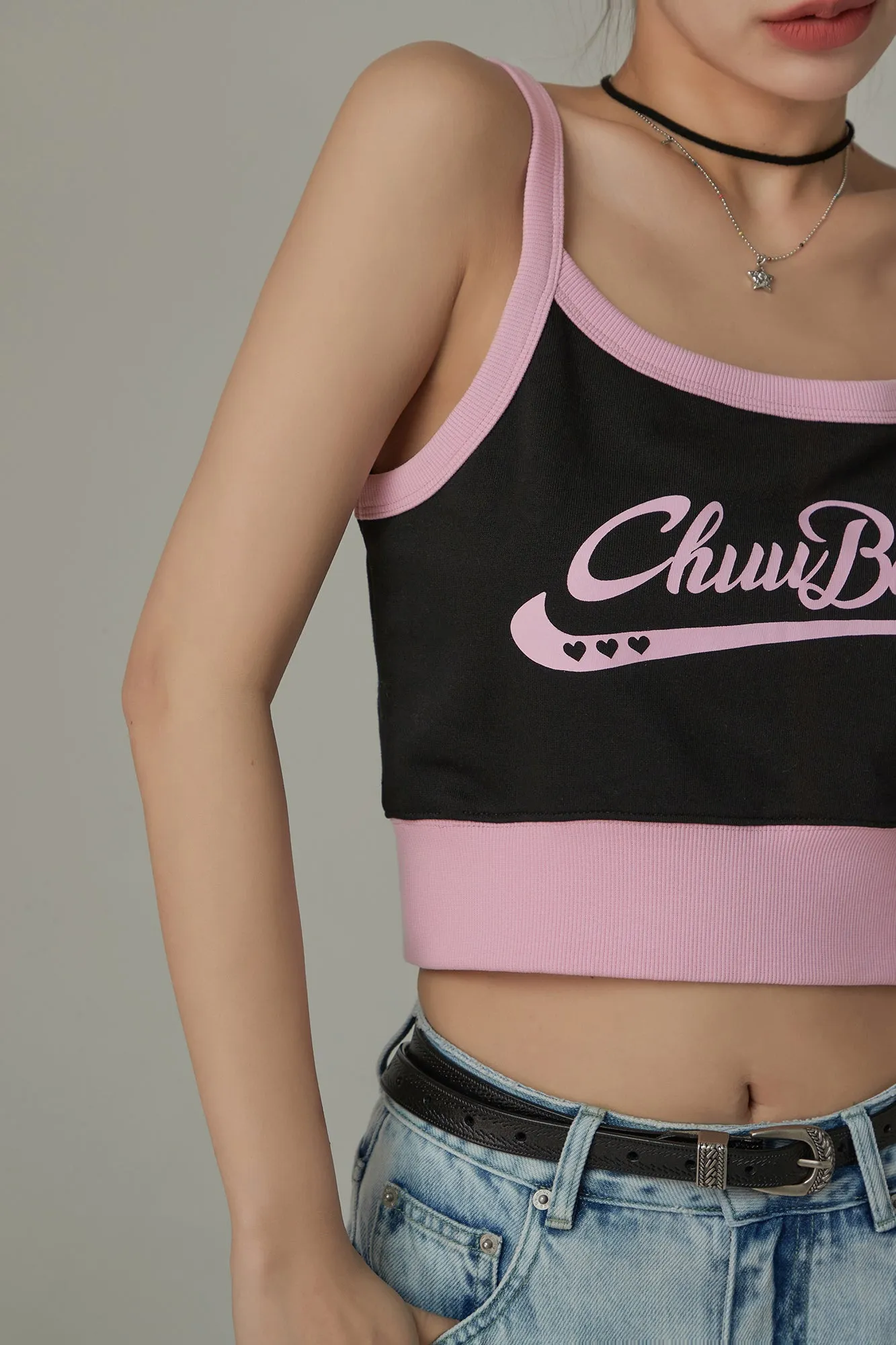 Chuu Babe Color Blocked Bustier Crop Top