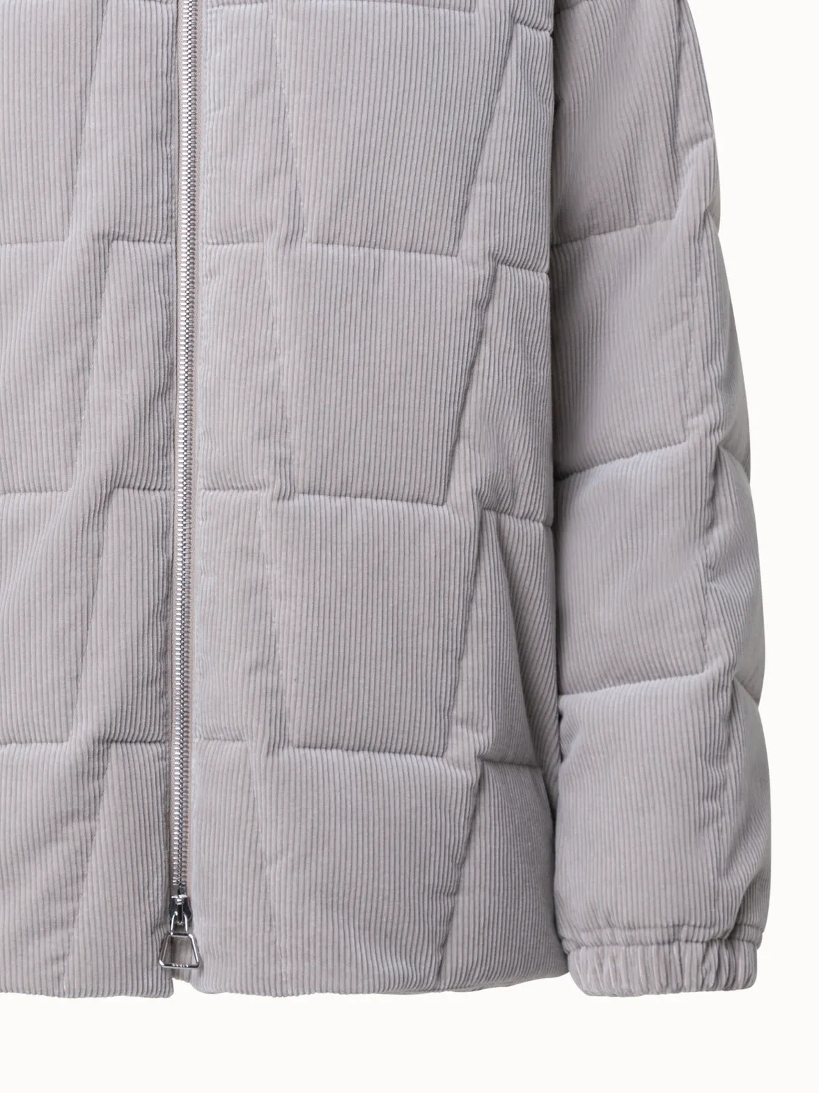 Cotton Cashmere Corduroy Quilted Trapezoid Jacket