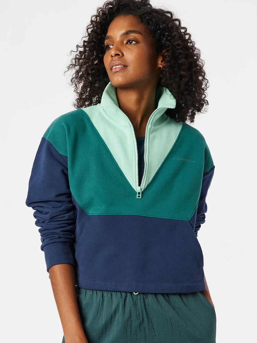 Cotton Terry 1/2 Zip Sweatshirt