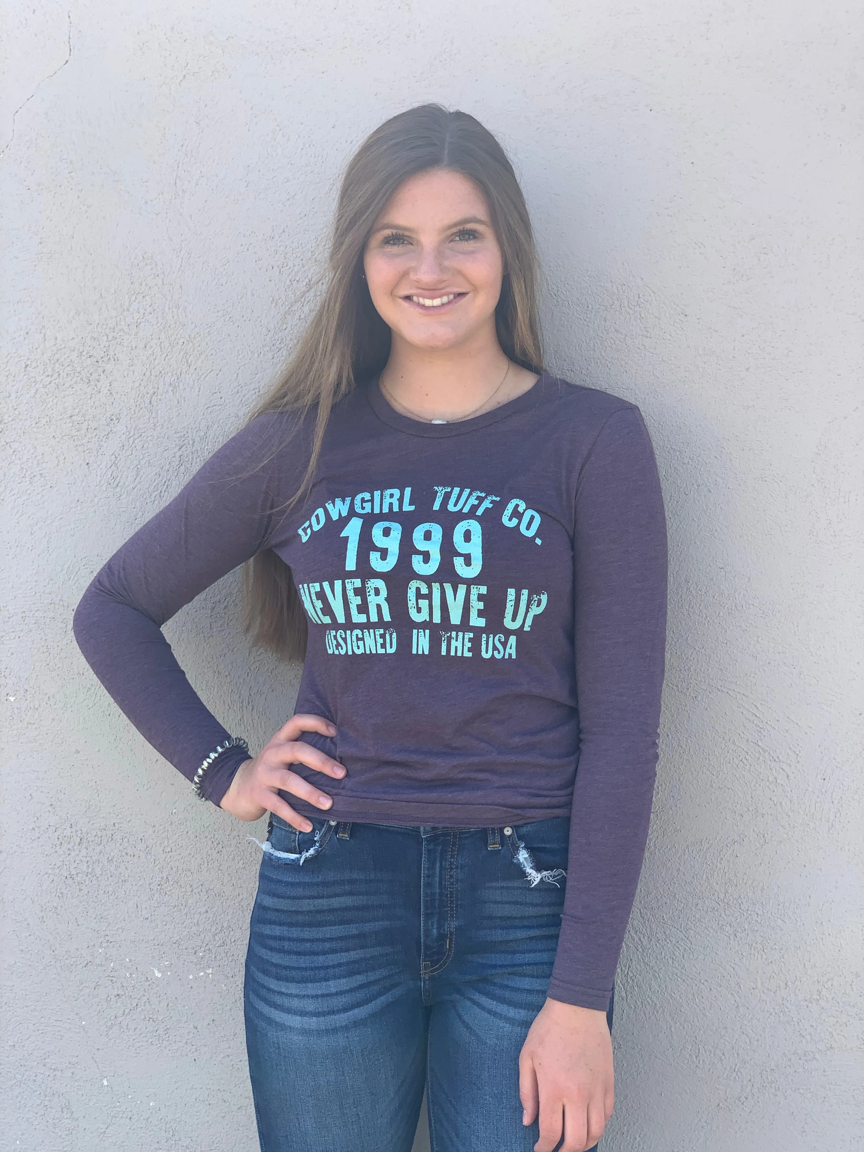 Cowgirl Tuff PURPLE LONG SLEEVE TEE