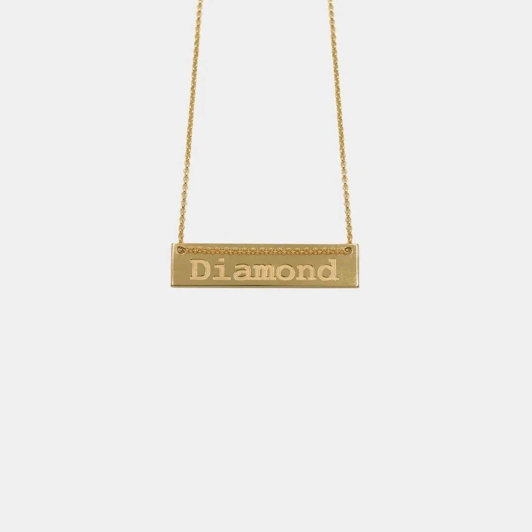 Diamond - necklace - gold plated