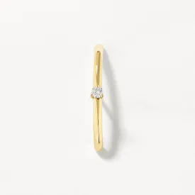 Diamond Suspender Bar Single Earring in 10k Gold