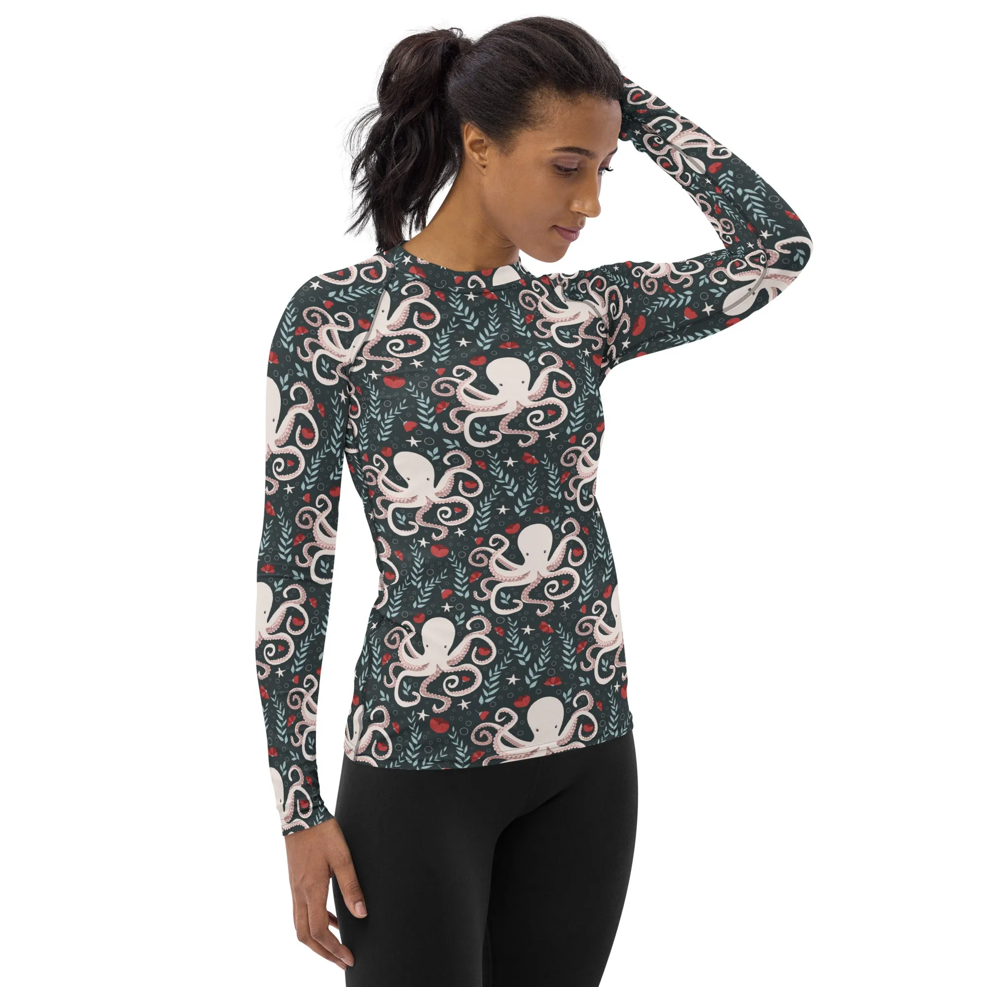 Floral Octopus Rash Guard Top (POD)