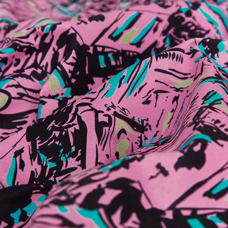 GRAFFITI PRINTED 5'' INSEAM INSEAM SWIM TRUNKS