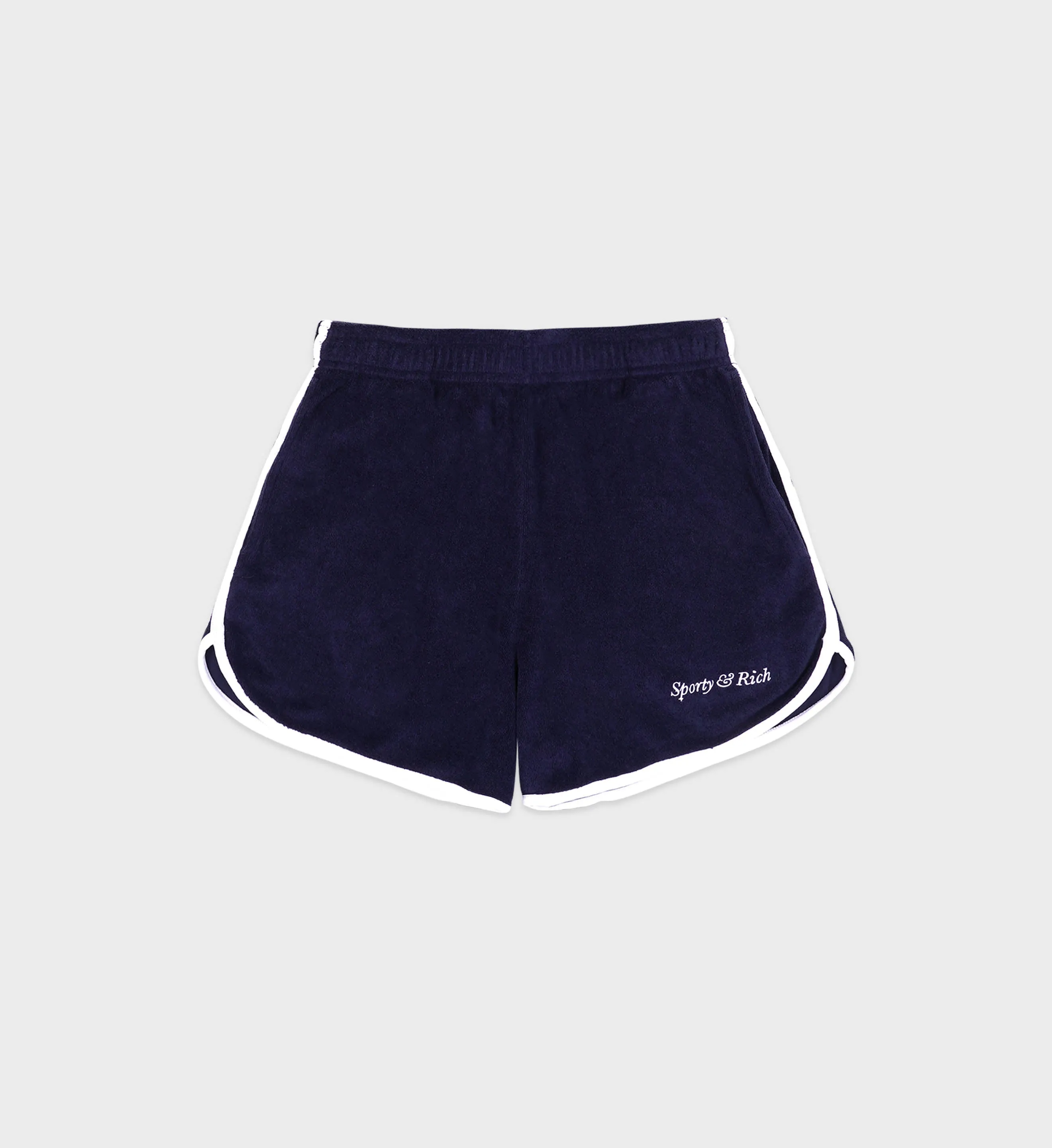 Italic Logo Terry Short - Navy/White