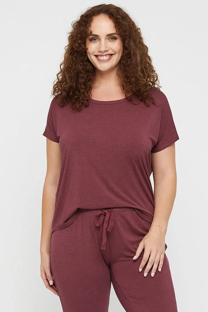 Lounge Tee - Burgundy