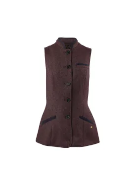 Madeline Gilet - Plum Herringbone