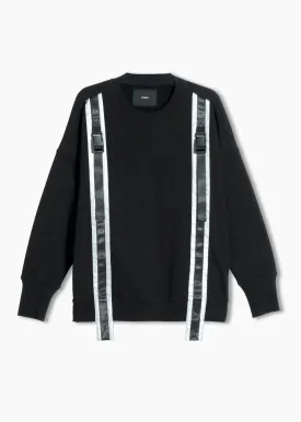 Men's Sweatshirt Reflective Tape Sweatshirt in Black