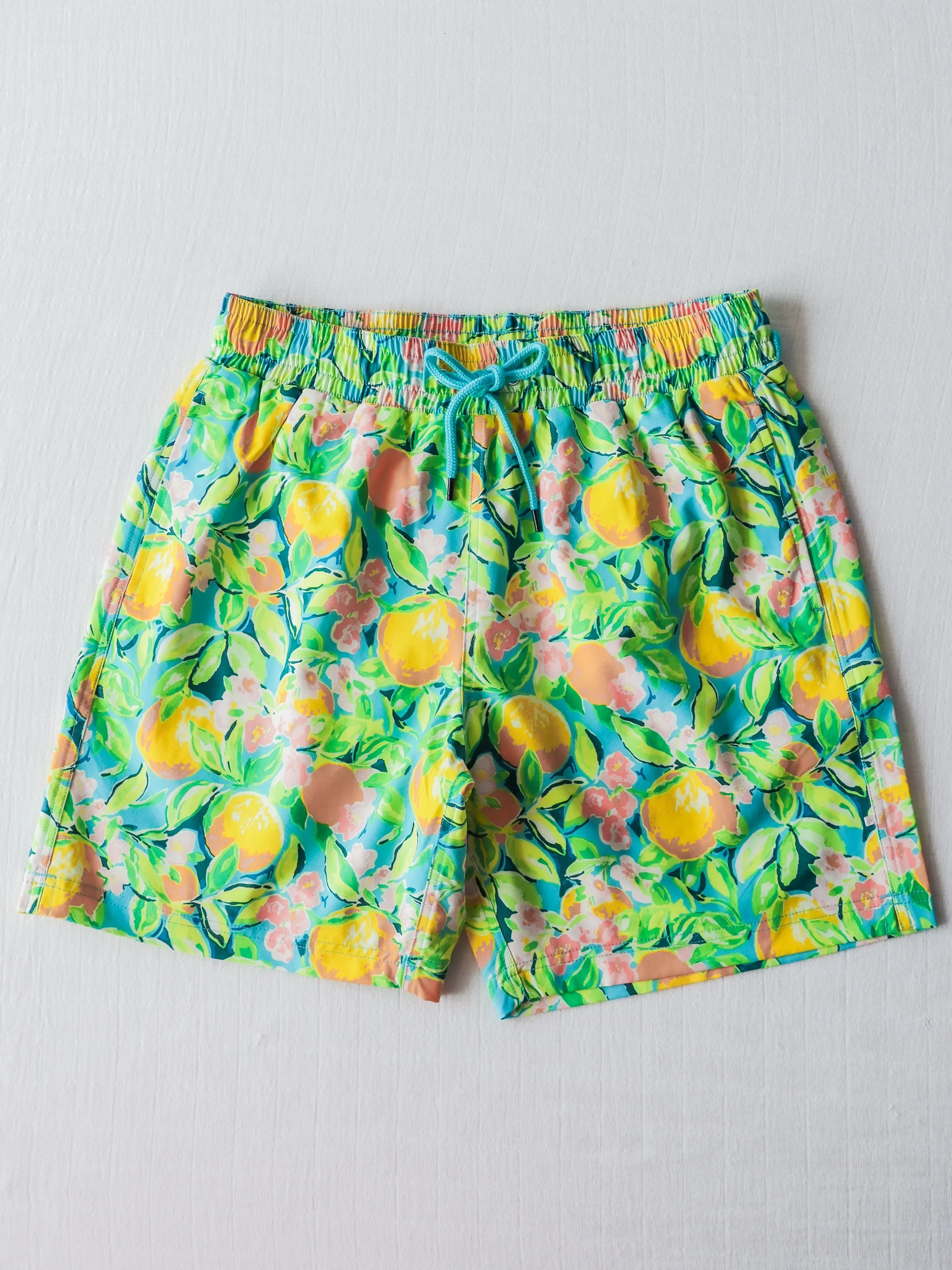 Men's Swim Trunks - Bright Lemon Floral