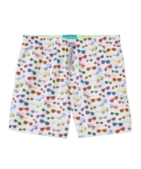 Michael's Italian Sunglasses Print Swim Trunks