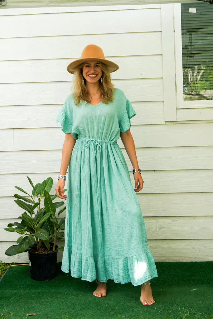 Mint Double Gauze Cotton Dress