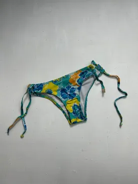 Multicolor floral print bikini brazilian thong bottom (XS)