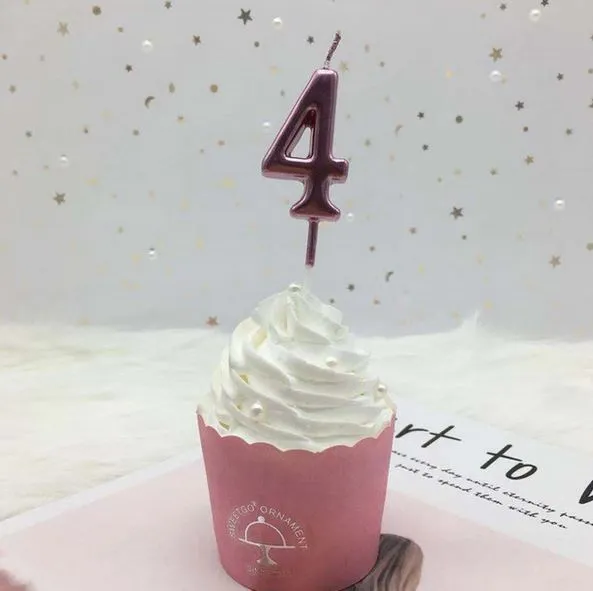 Numeric Candle Topper Rose Pink