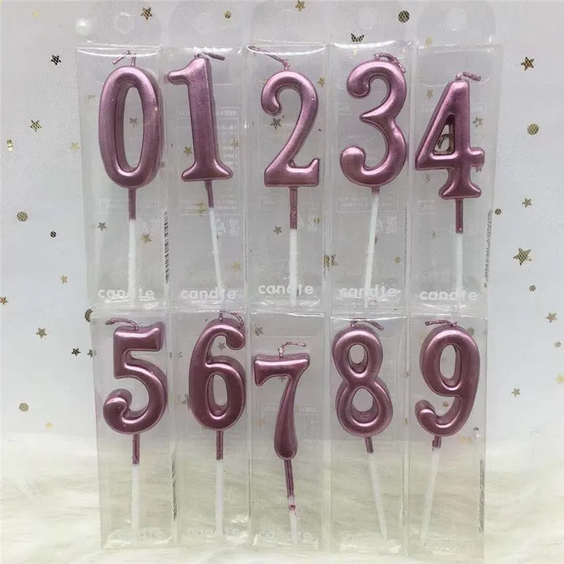 Numeric Candle Topper Rose Pink