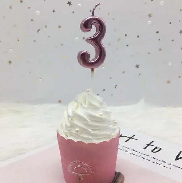 Numeric Candle Topper Rose Pink