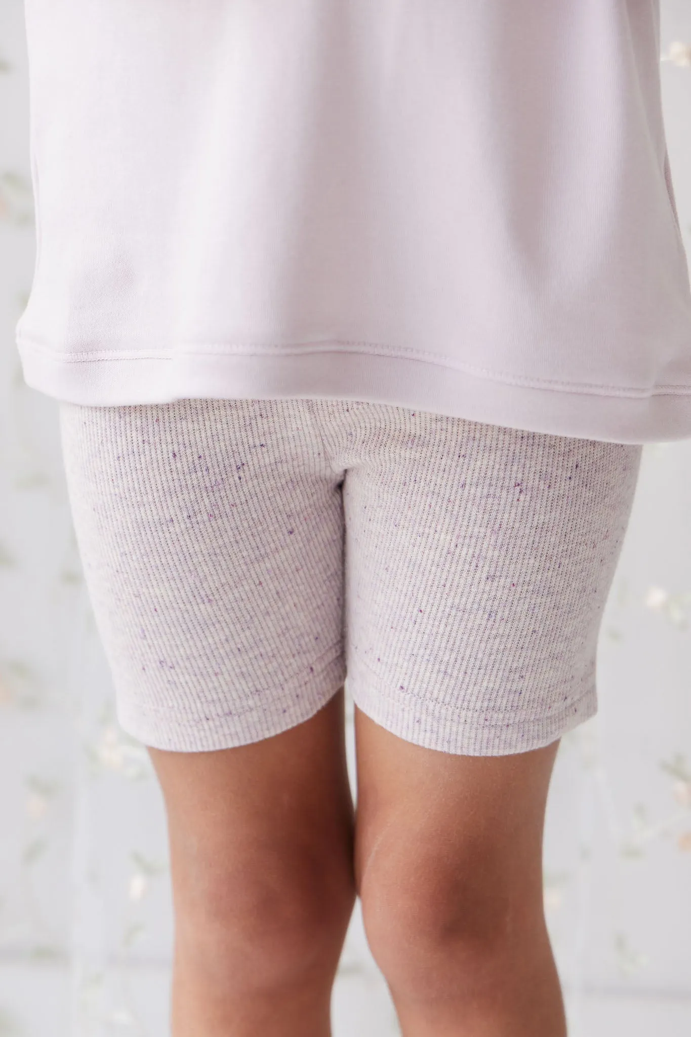 Organic Cotton Fine Rib Elisa Bike Short - Lavender Fleck