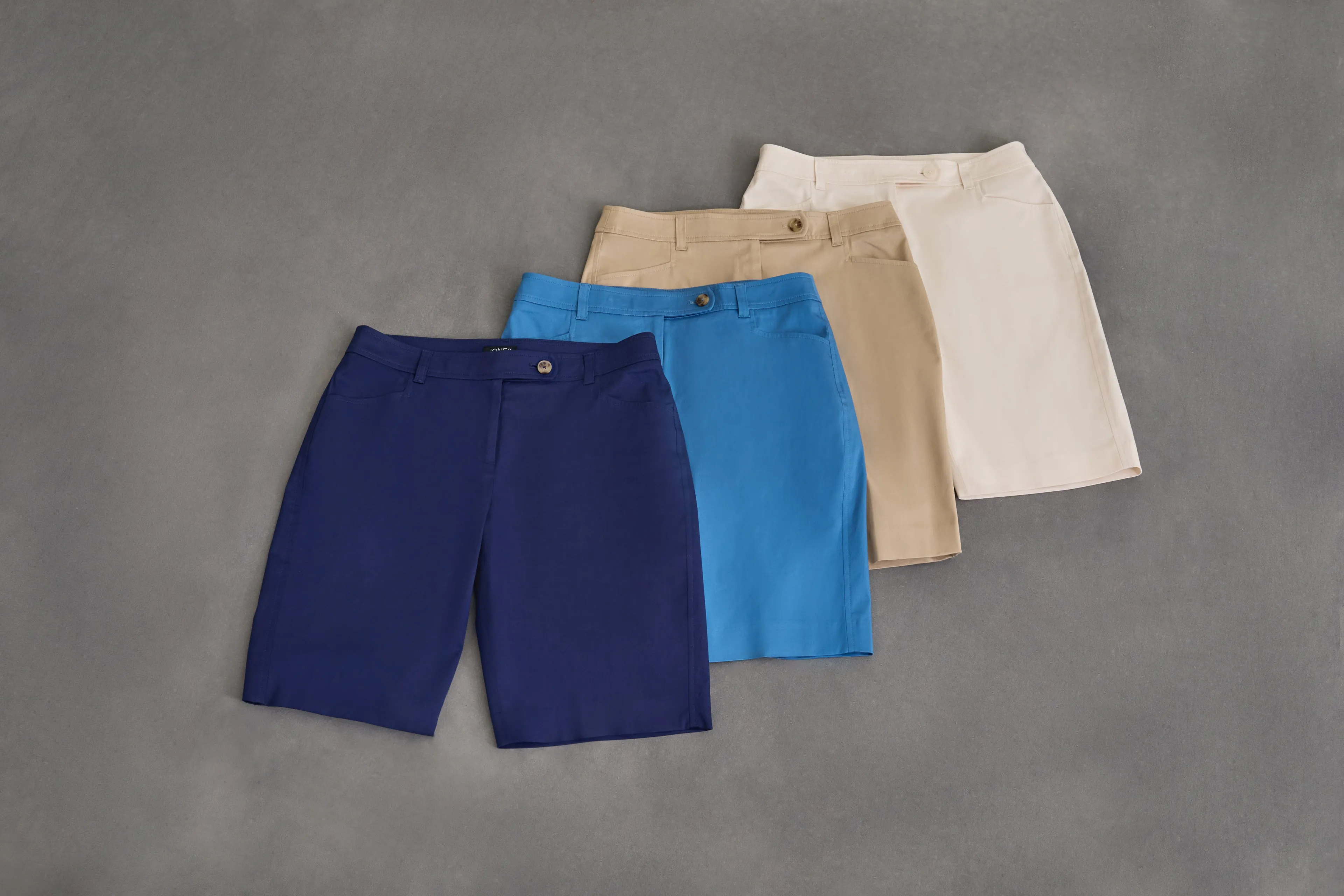 Petite Solid Fly Front Bermuda Short