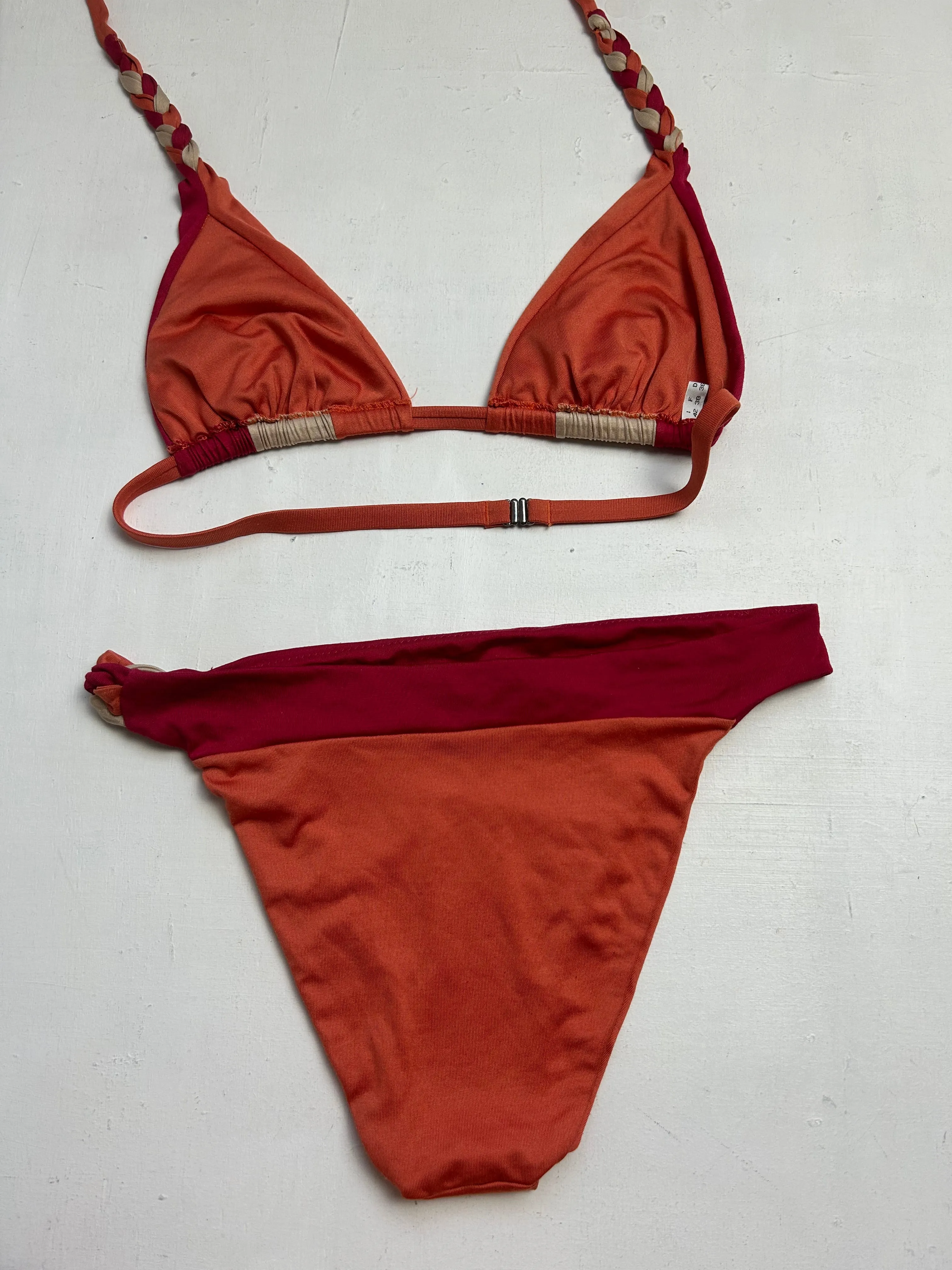 Pink  & orange low rise y2k vintage bikini set (S)