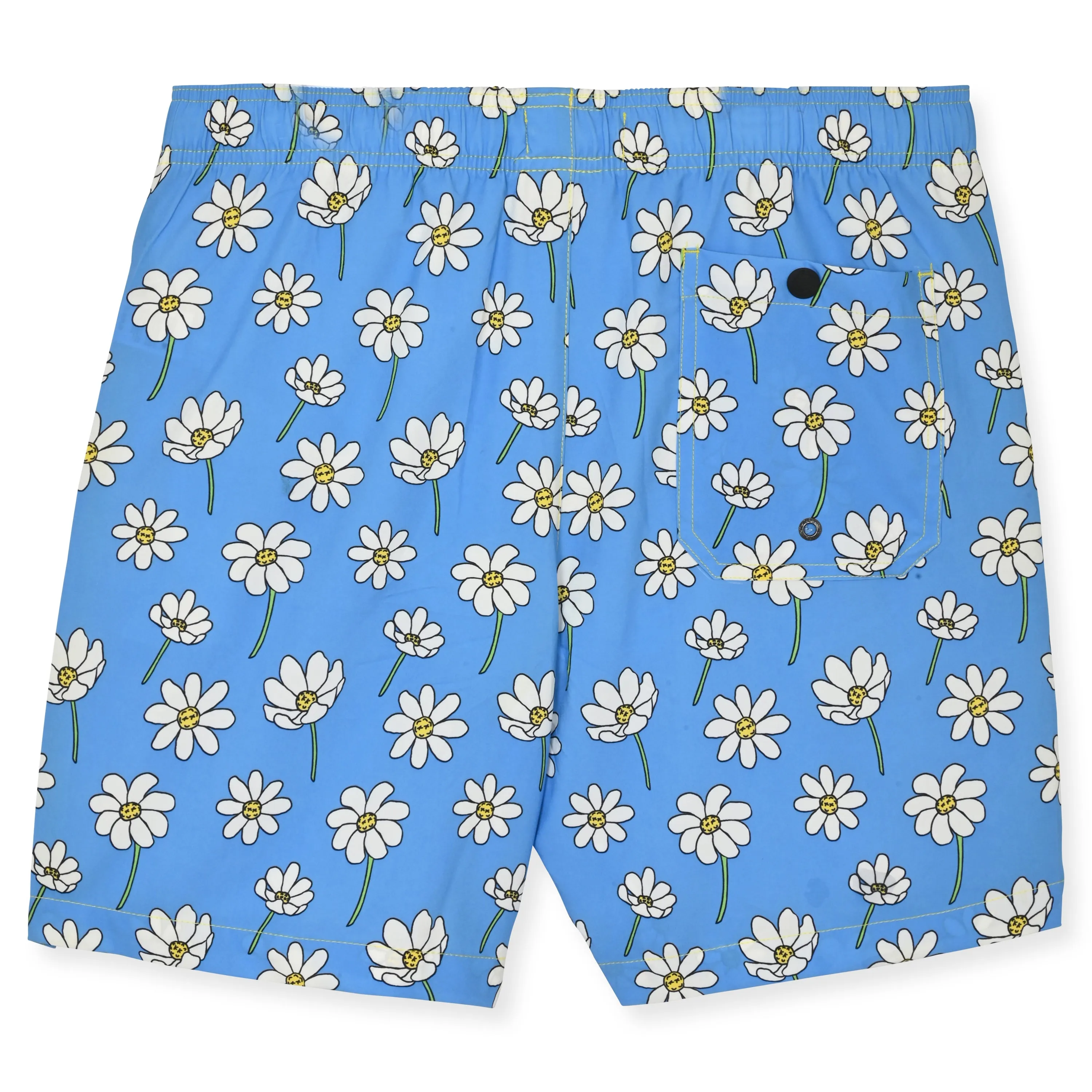 Powder Blue Scattered Daisies Swim Trunk