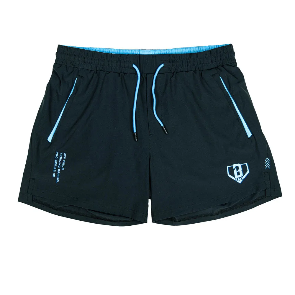 Pro Series Youth Shorts V2 with Liner - Black/Light Blue