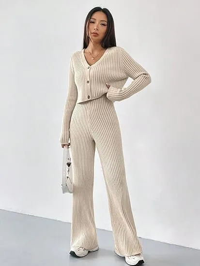 RIBBED KNIT COORD SET