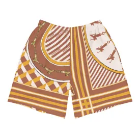 Scarf Print Premium Unisex Shorts- Rust