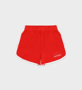 Serif Logo Terry Short - Bright Red/White