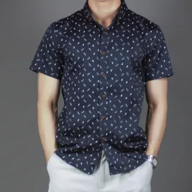 Short Sleeve Printed Shirt (Navy) 1760